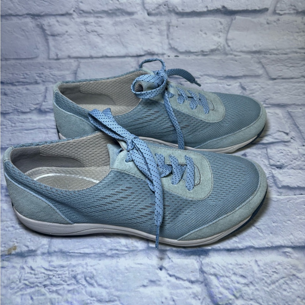 Dansko Lace Up Sneaker Womens Size 37 Hayes Blue Suede Trim 451539 Comfortable